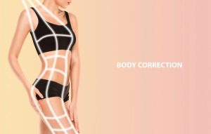 Corpo feminino marcado por linhas feitas por AI nos locais onde é possível realizar tratamentos com morpheus.